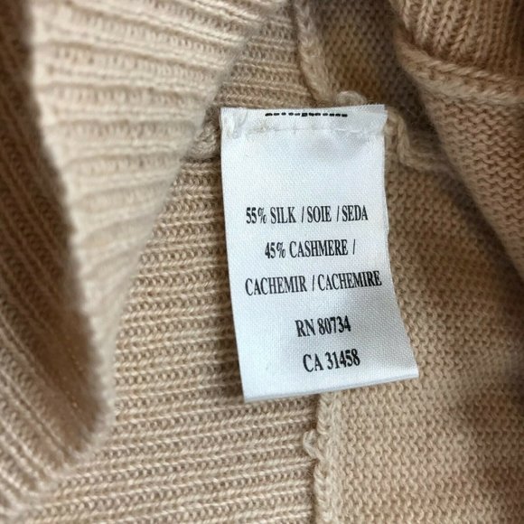 BCBG Max Azria Sweater Cowl Shawl Neck Draped. Tan - Picture 5 of 8